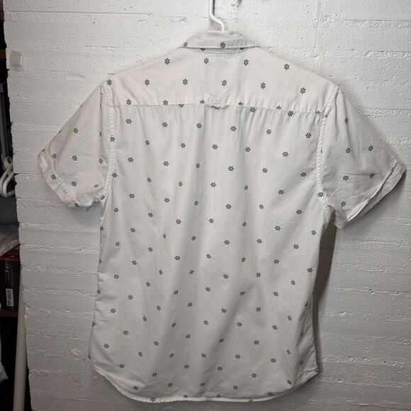 Denim & Flower by Ricky Sing Men Slim Fit Nautical Short Sleeve Button-Down Med - Picture 5 of 6